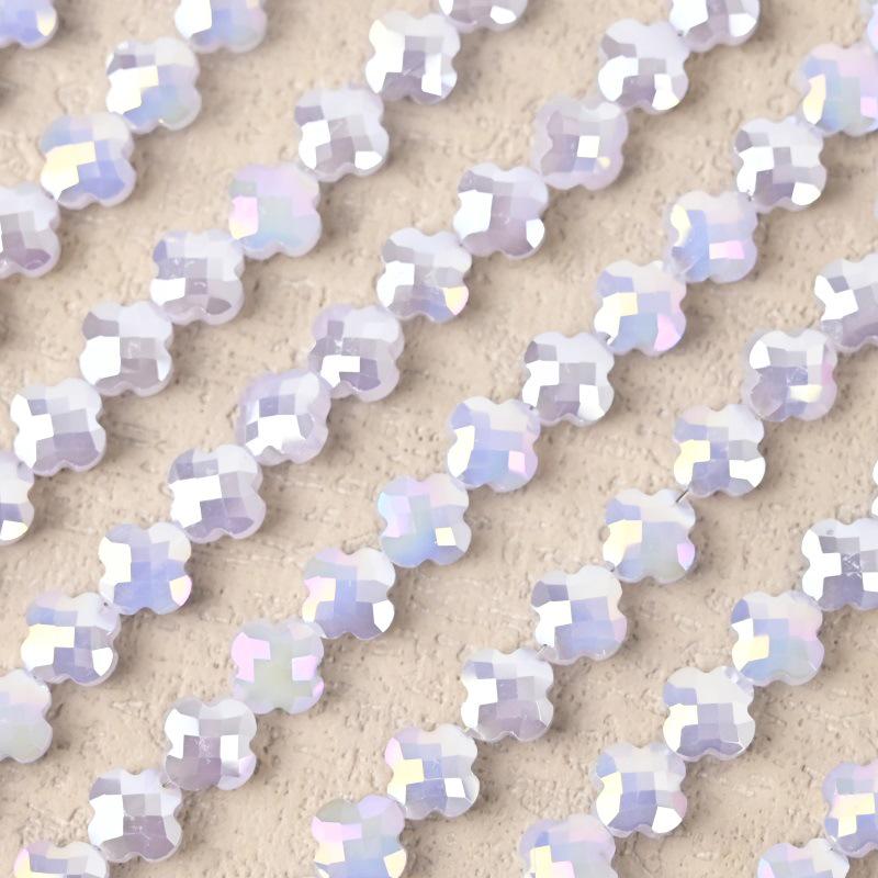 Electroplated Four-Leaf Clover Sherpa Beaded Jewelry Accessories for DIY Necklaces