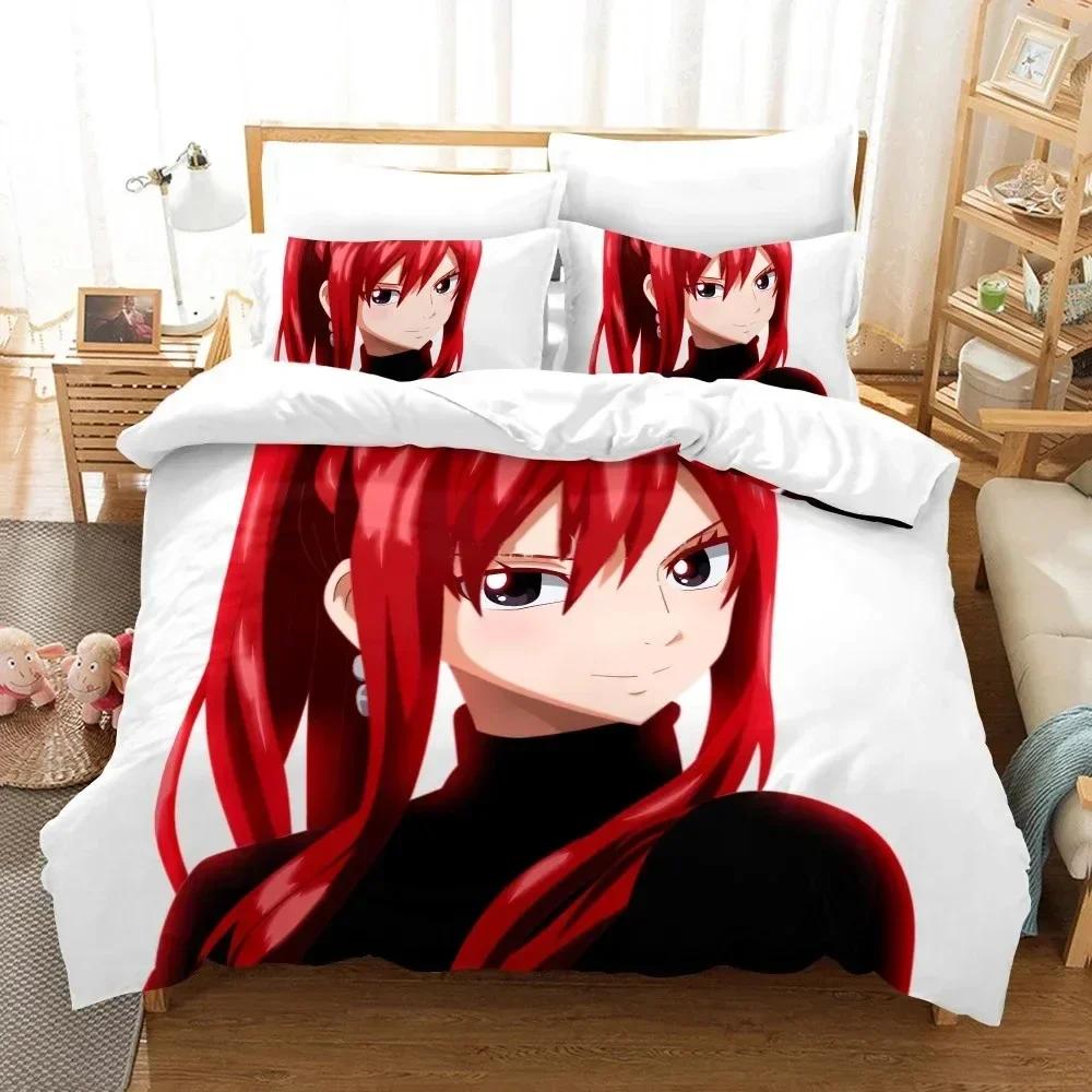 3D Anime Fairy Tail Natsu Printed Bed Set Duvet Cover Pillowcase Bedding Set Bed Linen Sheet Quilt Cover Full Queen King Size