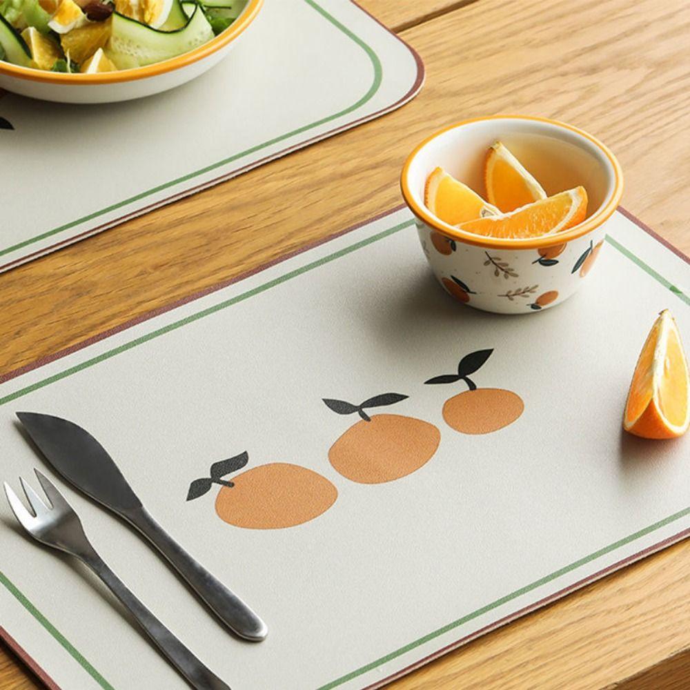 Leder Haushalt Hitzebeständig Wasserdicht Rutschfest Schüsseluntersetzer Tischmatte Platzset Kaffeetassenuntersetzer