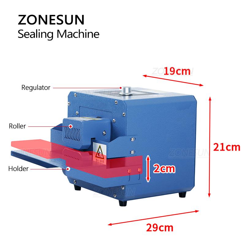 ZONESUN ZS-GLF1P Semi-Automatic Food Aluminum Foil Pouch Continuous Heating Roller Plastic Bags Sealing Machine