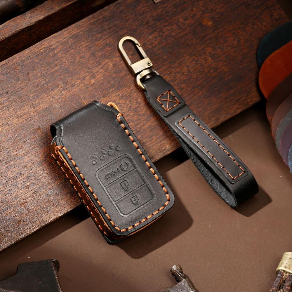 Custom Fit Honda Key Cover for Civic Accord Genuine Leather Handmade Car Key Holder Protective Case