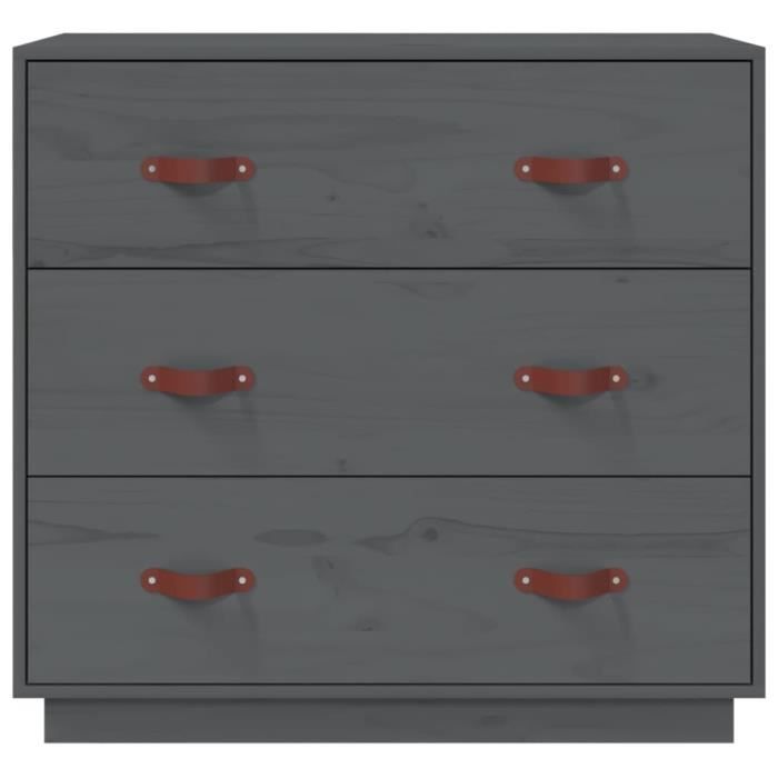 VidaXL Buffet Gris 80x40x75 cm Bois massif de pin 820109