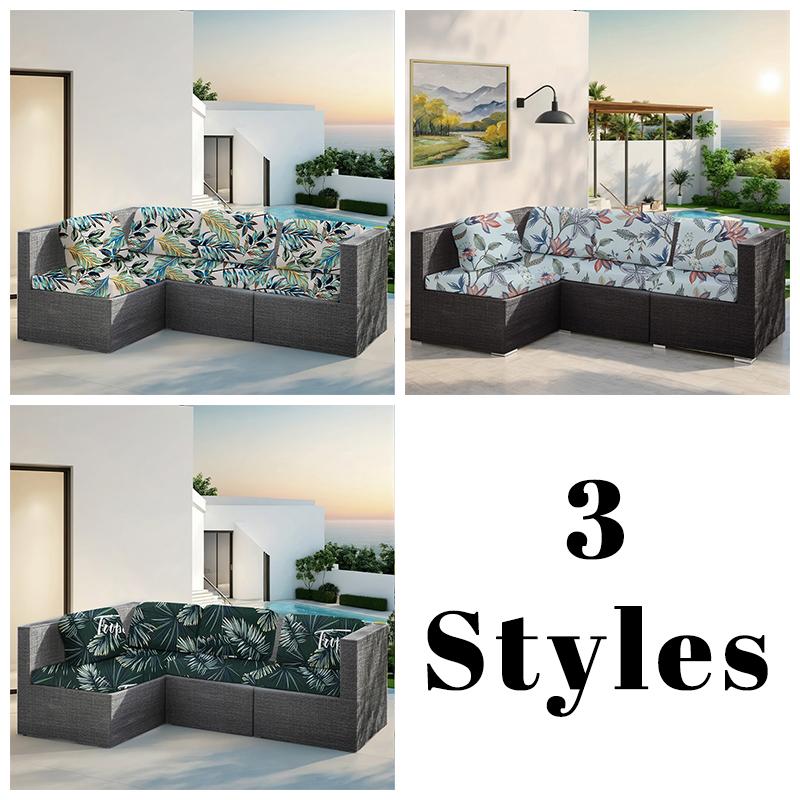 Tropical Print Outdoor Cushion Covers Non-Slip Sofa Protectors Reversible Patio Furniture Covers for Sectional/Chair/Loveseat