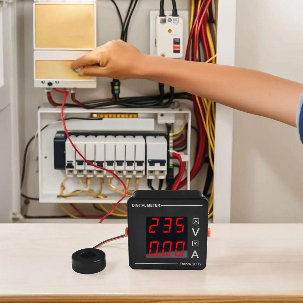 Dual Display Digital Voltage Current Meter Voltage Frequency Tester  Electrical Monitoring