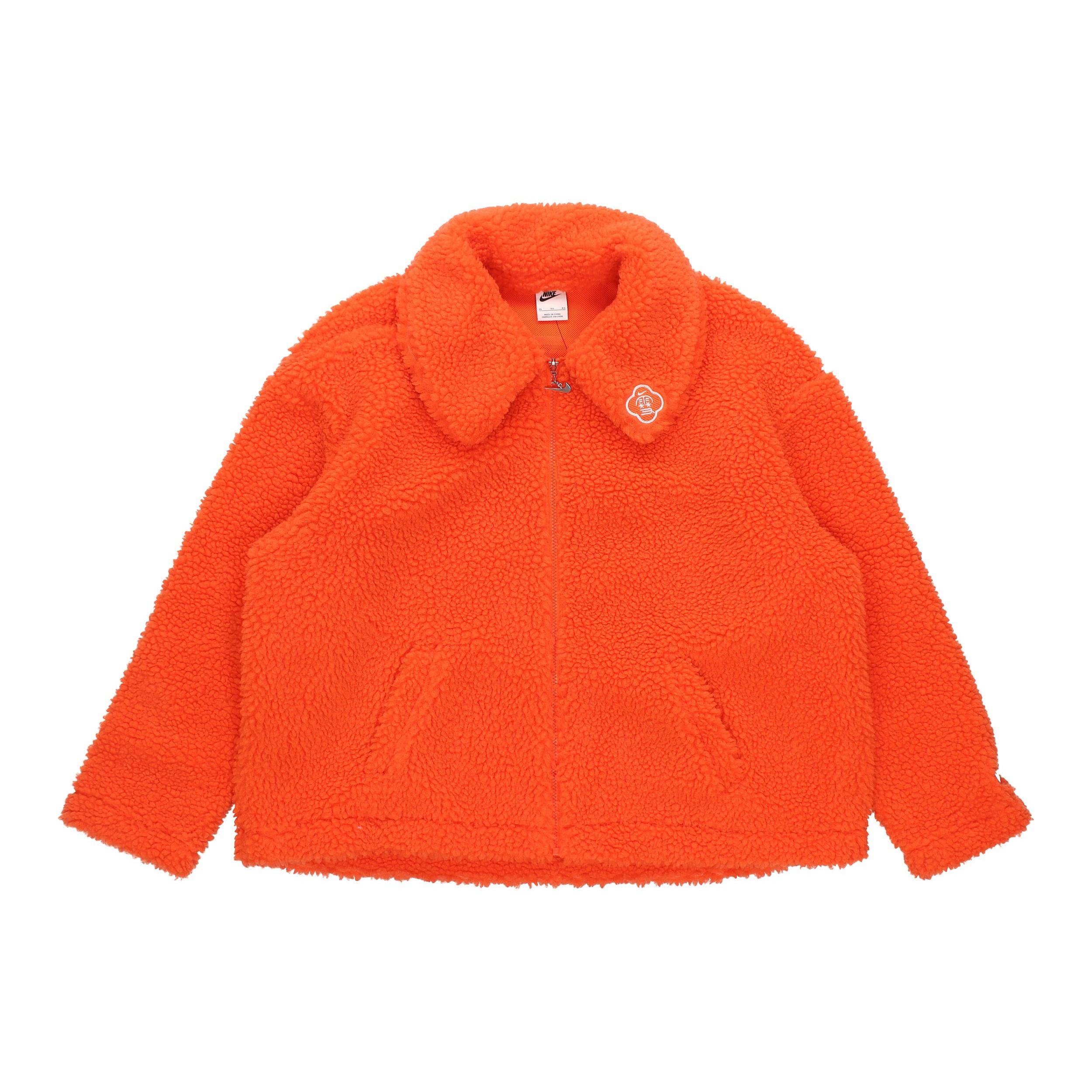 (WMNS) Nike CNY New Year s Edition Lamb s Wool Solid Color Lapel Jacket Orange Women s DQ5366-817 M
