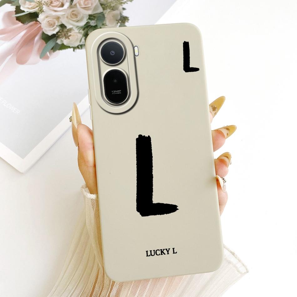 For Xiaomi Redmi A7 Pro 2026 Lucky Initial Letter Phone Case For Redmi A7Pro Soft Silicone Cases Bumpers