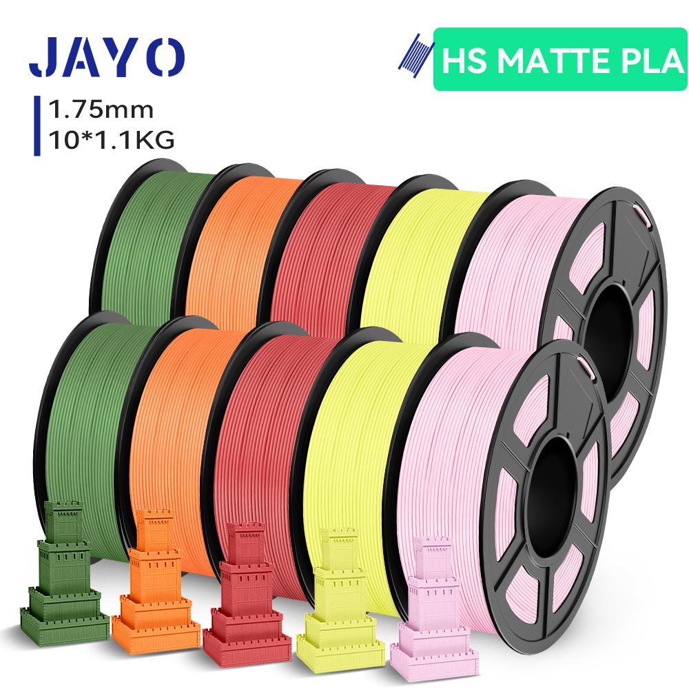 JAYO 10 Rolls 3D PETG/PLA/PLA PLUS/PLA Meta/ PLA Matte Printer Filament 1.75mm 100% No Bubble non-toxic 3D Printing Materials