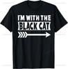 Im With The Black Cat Halloween Costume Black Cat Halloween Tshirt Custom Printed Graphic T Shirts Ropa Hombre
