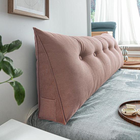 Headboard Wedge Pillow Triangular Headboard Cushion With Side Pocket Bed Bolster Pillow