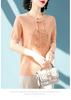 2026 Ice Silk Short-Sleeve Top: Fashionable Summer Blouse for Middle-Aged and Elderly Women