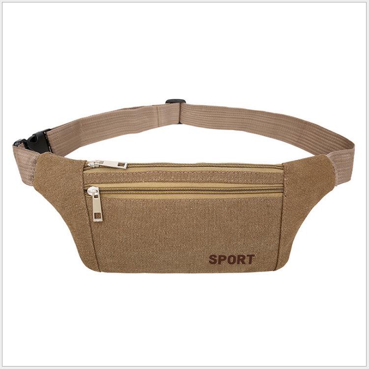 Men's Large Capacity Outdoor Canvas Waist Bag - Casual Coin & Cell Phone Holder