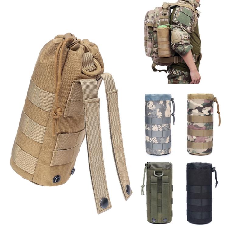 Tactic Drawstring Molle Water Bottle Holder Pouch Mesh Water Bottle Bag Carrier