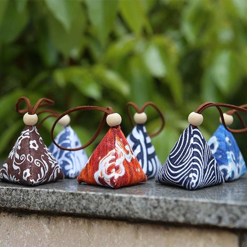 Versatile Handcrafted Zongzi Pendant Sachet With Mugwort For Wardrobes And Cars