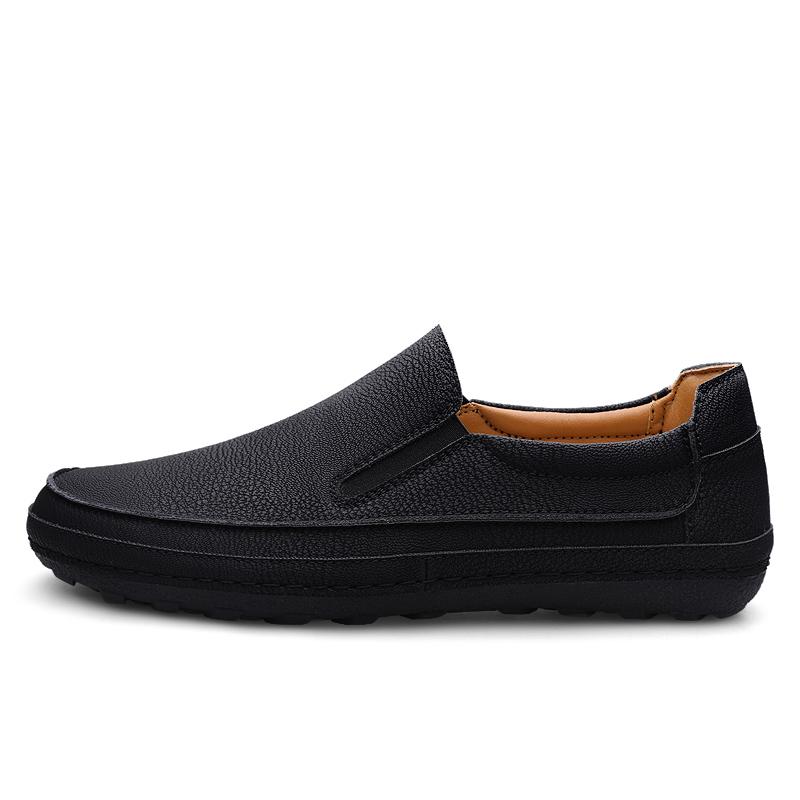 

Fashion Men s Simple Lightweight Flat Bottomed Plus Size Leather Shoes 38-48 Soft Comfortable Non-slip Casual Men s Office Loafer Shoes 48 чёрный