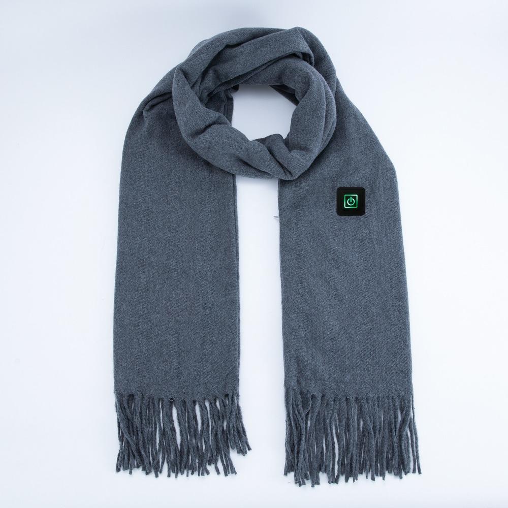 Rechargeable Electric Heated Scarf USB Charging Electric Winter Warmer New Warm Shawl серый