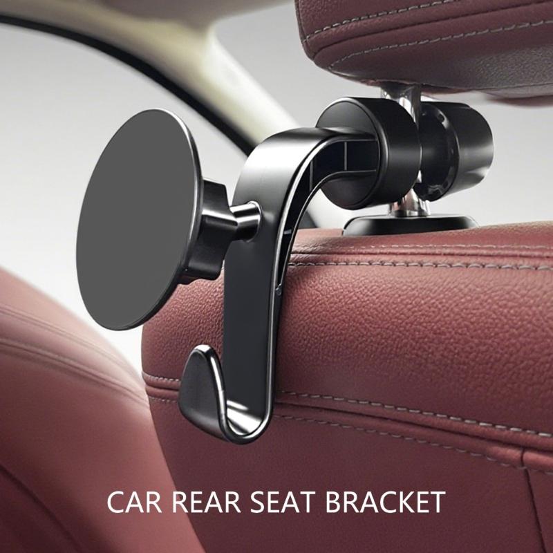 Magnetic Car Seat Phone Mount 360 Rotation Adjustable Holder with Hook for Phone 17 16 15 14 Series ABS Material