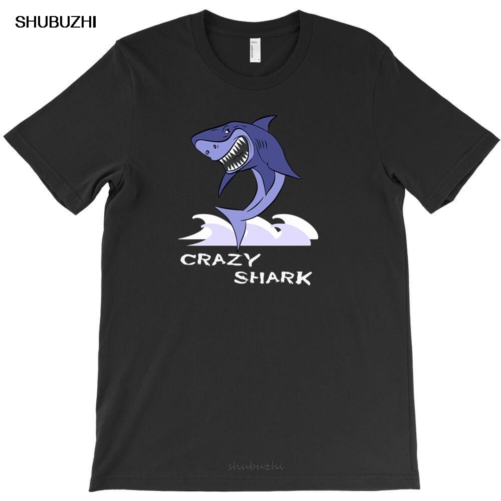 Crazy Shark Funny TShirt New Arrival Unisexs Round Collar Family T Shirts Youth The Nightmare King Short Sleeve White Tshirs 3XL S