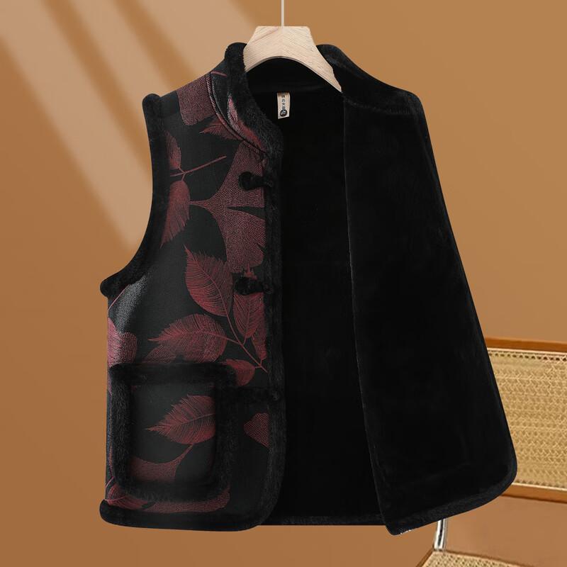 Elderly Women's Plush Winter Tang Suit Vest