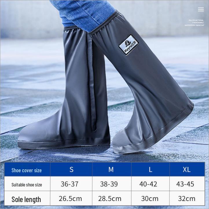 

Unisex Waterproof Silicone Rain Boot Covers - Non-Slip, Wear-Resistant, Breathable, Protective for Riding on Rainy Days L (40-42)
