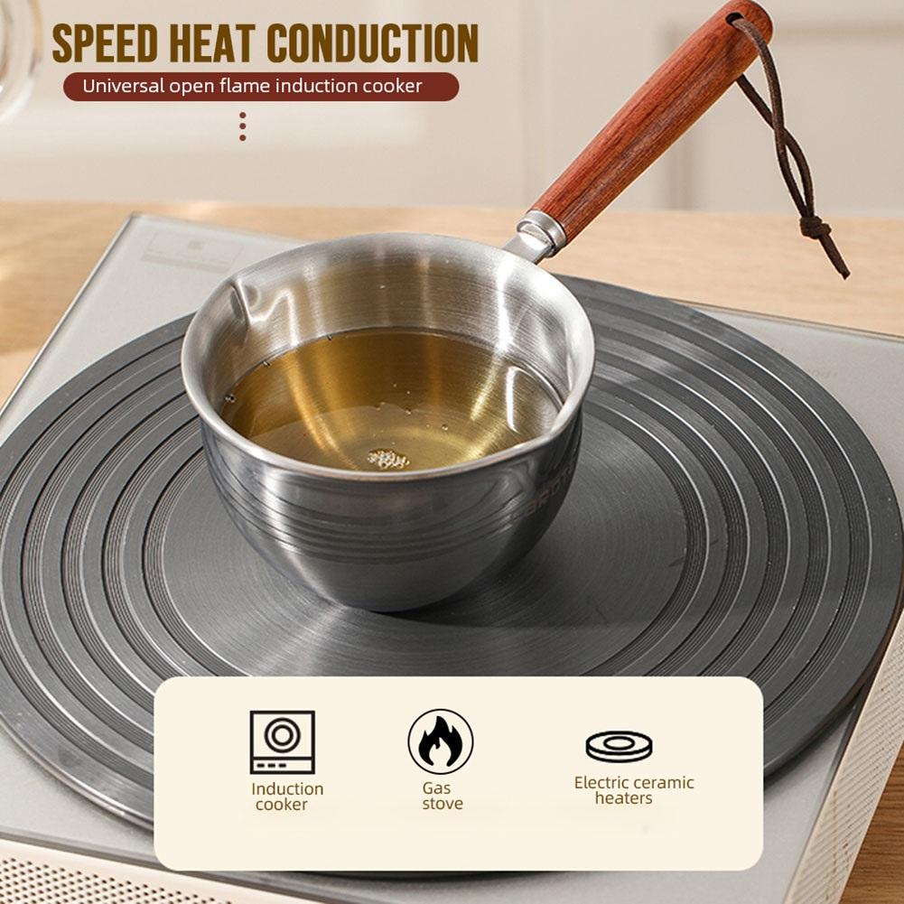 1pc 150/300/500ML Stainless Steel Mini Frying Pan Hot Oil Pan Hot Sauce Small Pot Cooking Butter Melting Pot Kitchen Supplies