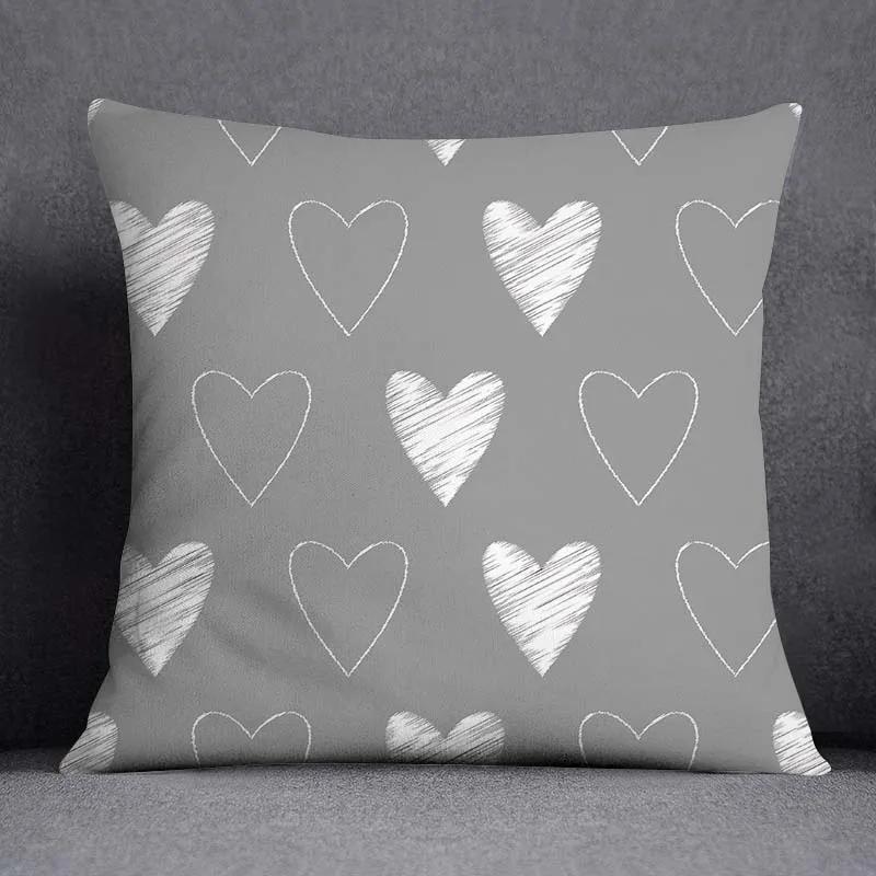 Pillowcase Home Office Decor Cushion Cover Grey Low White Floral Pattern