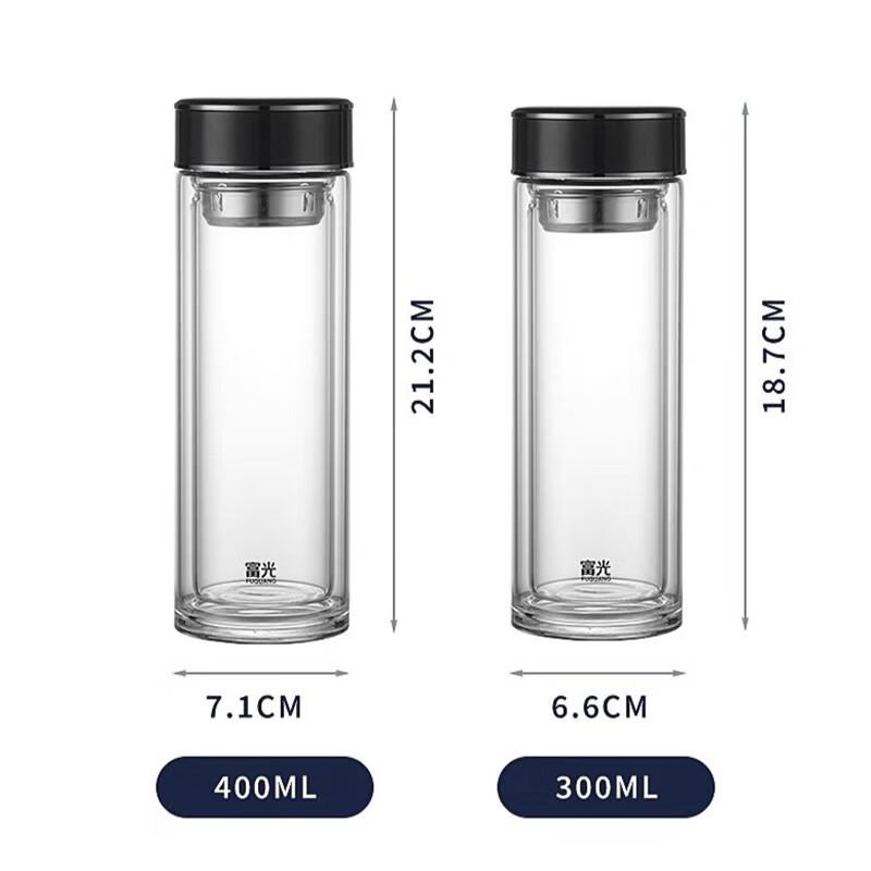 Fuguang Double-Layer Glass Tea Infuser Cup