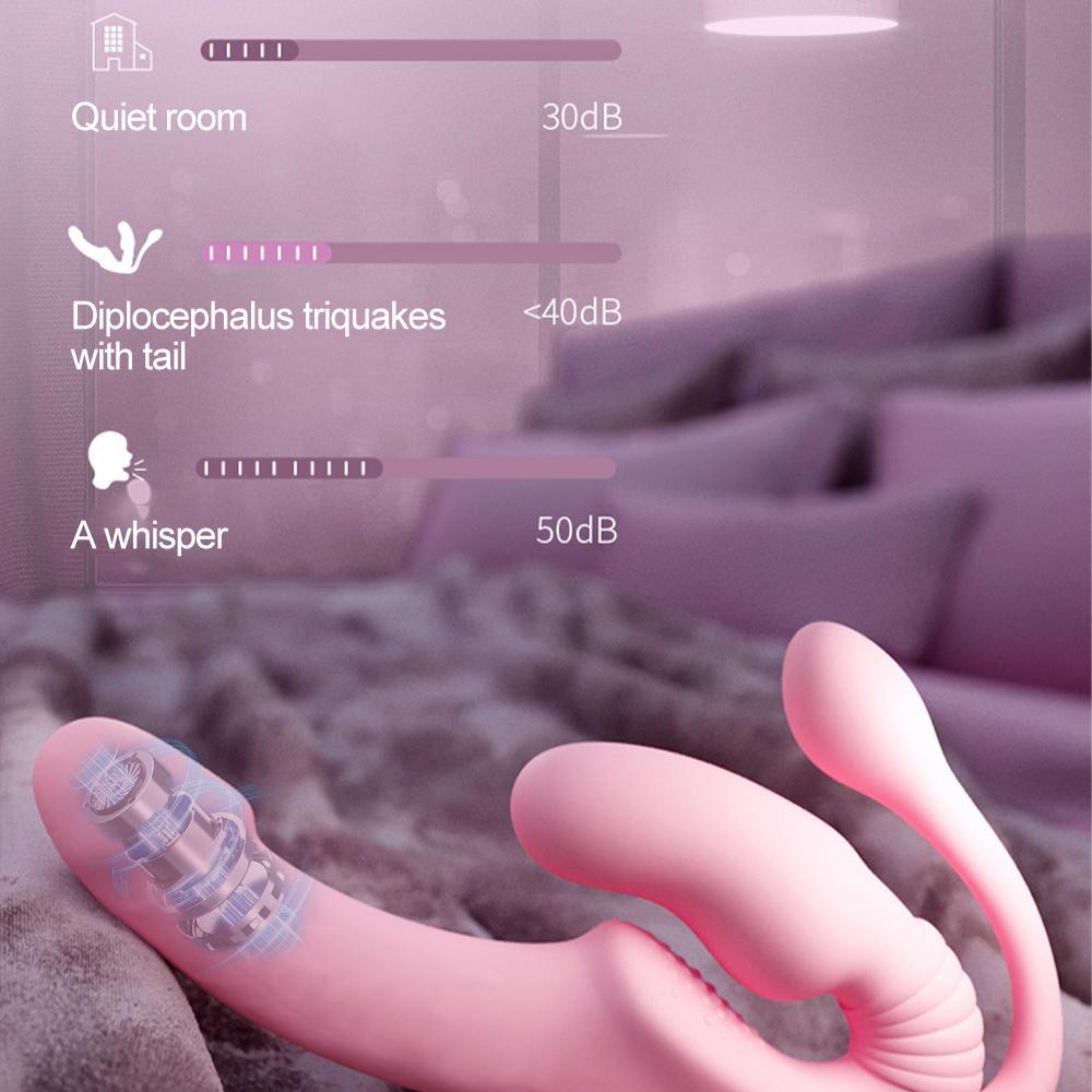 Trägerloser Umschnalldildo, Vibrator, Analplug, Massagegerät, Lesben, 3-in-1-Vibrator, G-Punkt, stimuliert die Klitoris, Sexspielzeug für Paare