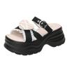 Dopamine Thick-bottomed Muffin Slippers Women's Summer New Fashionable and Cute Student Casual One-word Cool Slippers