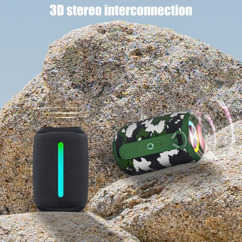 Portable Bluetooth-compatible Speaker IPX6 Waterproof Supports Multiple Playback Modes for Party Travel