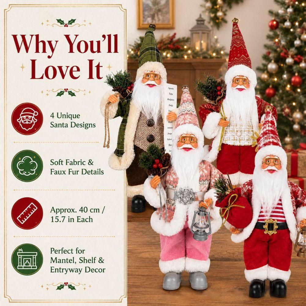 40cm Christmas Santa Doll Window Display Decor Christmas Figurine Christmas Home Decor