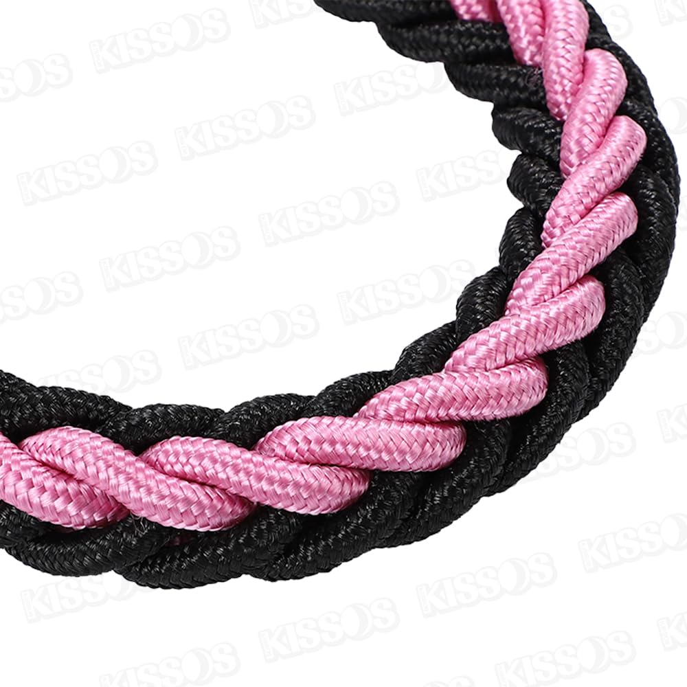 Pet Dog Lead Collar Half Choke Extra Thick Small Medium Large Dogs Stylish Cute Colorful Walking (Large Size, Pink)