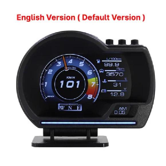 

Newest A501 Car Head Up Display OBD2 Smart Car HUD Turbo Gauge Digital Odometer Security Alarm Water&Oil temp RPM Auto Meter English version