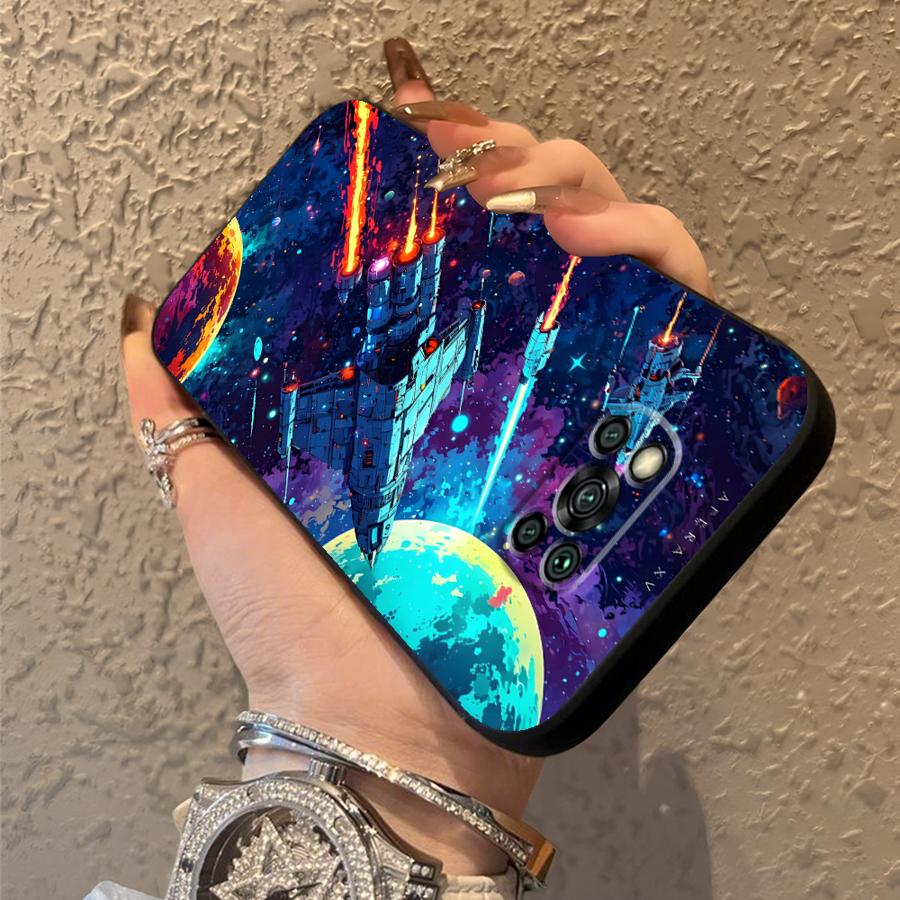 Cartoon Retro Spaceship Case for Xiaomi Poco F8 X3 X4 X5 X7 Pro C50 F1 C61 M3 M4 M7 Pro C75 F3 C71 M5 Funda Phone Cover