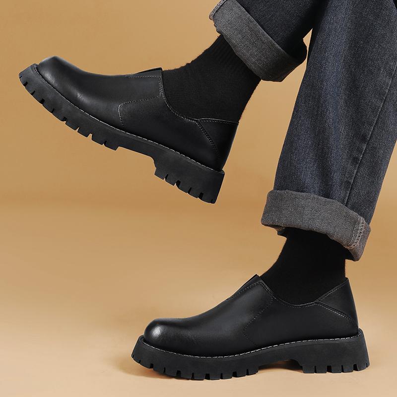 Fashion Men's handmade sewn shoes Luxury high-quality genuine leather Daily office outdoor leisure party walking Thick bottom shoes
