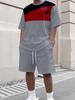 Men's Letter Print Crew Neck Short Sleeve Stylish Streetwear Men's Fashion Set Summer Casual Outdoor Vacation Two-Piece Set