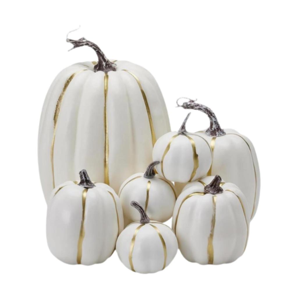 7 kusů umělých dýní jako ozdoby na střed stolu, svatba, podzim