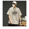 Kurzärmeliges Herren-T-Shirt aus Wildleder für Frühling und Sommer, Herrenbekleidung, trendiges japanisches Rundhals-All-Match-T-Shirt-Oberteil