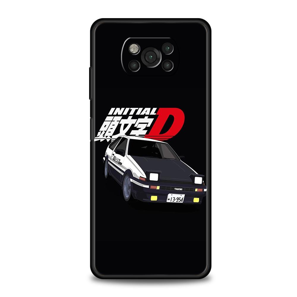 Initial D Car Phone Case Cover for Xiaomi Poco F7 Ultra F6 F5 F4 F3 X6 X5 X4 X3 NFC C51 C55 M4 GT 5G Soft TPU Shell Fundas Bags