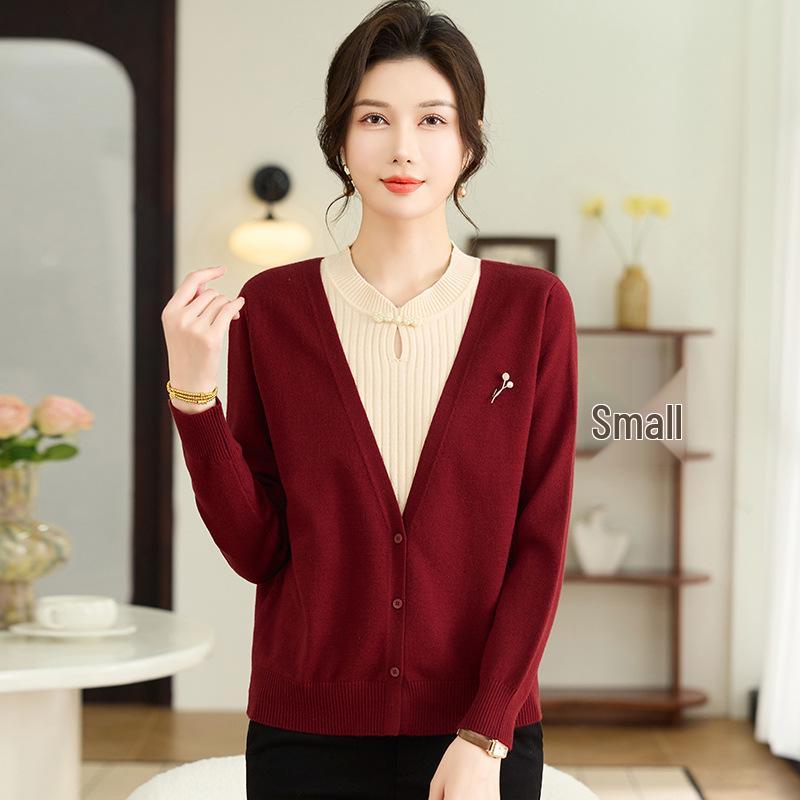 

2026 Trendy Korean-Chinese Style Loose Slimming Pullover Sweater XL (120-130 jin recommended) вино красного