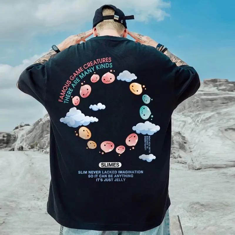 Oversized Men's Cotton T-shirt Short Sleeve Tee Summer Breathable Hip Hop Streetwear Y2k Tops Graphic T Shirts Harajuku Clothing