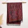 025 Imitation Cashmere Jacquard Scarf Shawl Fringed Retro Cashew Flower Ethnic Style Dual-use