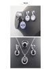 European-American Zircon Jewelry Set: Ring, Necklace, Earrings - Three-Piece Inlaid Zircon Collection