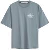 Calvin Klein Letter Print Crew Neck Short Sleeve T-Shirt Unisex Tops Slate-Gray J400321-PN6