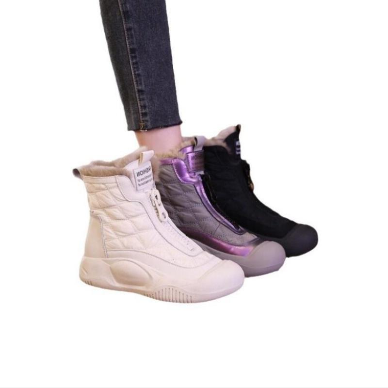 Fashion 2024 Retro Waterproof Snow Boots Winter New Soft Sole Vulcanized Cotton Shoes with Plush Insulation High Top Women's Shoes
