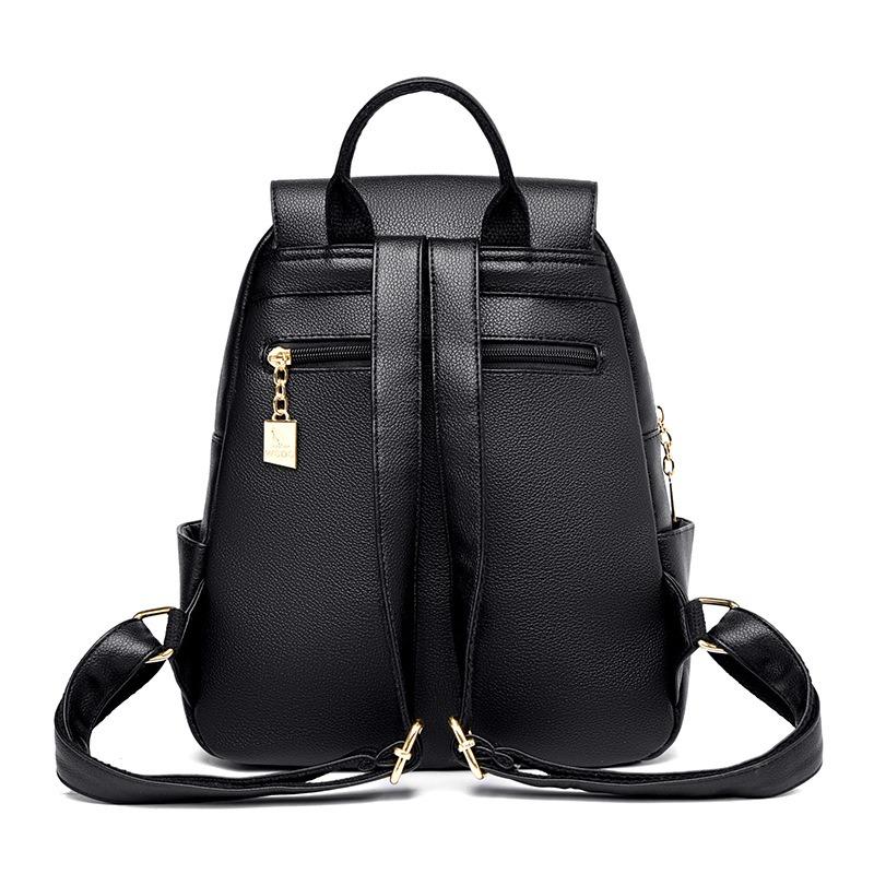 New Women's Casual Backpack with European and American Trendy Large Capacity Outdoor Travel Fashion Soft Leather Backpack Versatile Bag