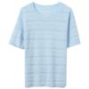 Women's Textured Hollow-out Round Neck Short Sleeve Knit Top