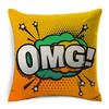 Cotton Linen Throw Pillow Cover American Pop Art Cushion Cover Pow Bang Wow Love Pineapple Modern Decorative Sofa Cushion Covers