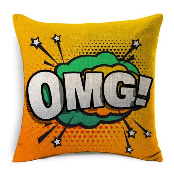 Cotton Linen Throw Pillow Cover American Pop Art Cushion Cover Pow Bang Wow Love Pineapple Modern Decorative Sofa Cushion Covers