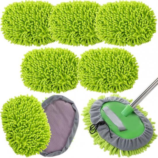 Tallew 5 Pcs Car Wash Mitt Kit, Car Clean Brush Not Included, Microfiber Mitt Clean Detail Cleaning Tools Truck Washing Chenille Scratch Free