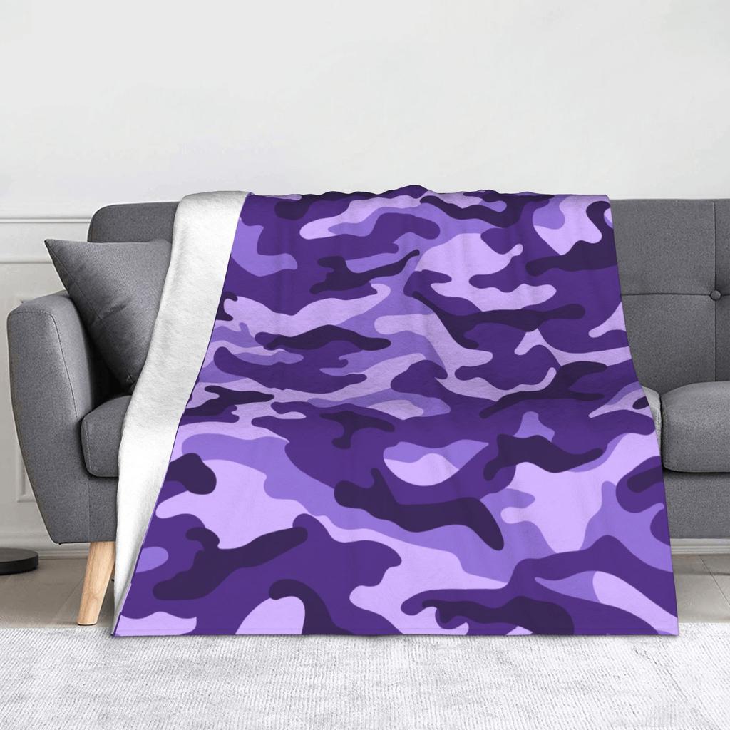 Camo Camouflage Flannel Throw Blankets Sea Texture Blanket for Bed Outdoor Lightweight Thin Plush Thin Quilt